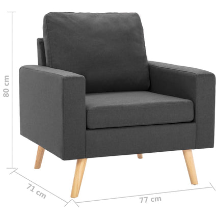 Soffgrupp 2 delar tyg mörkgrå