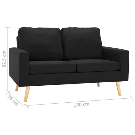 Soffgrupp 2 delar tyg svart
