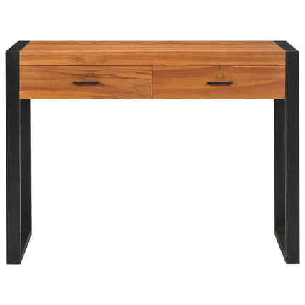 Skrivbord med 2 lådor 100x40x75 cm teak