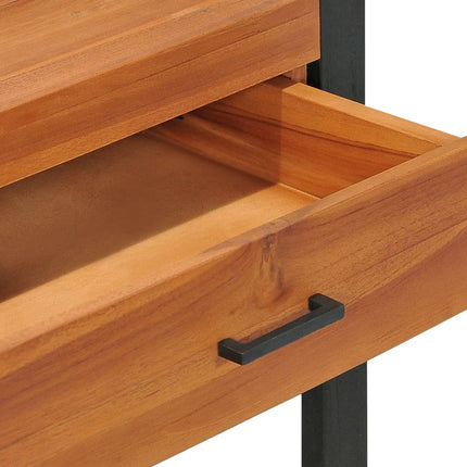Skrivbord med 2 lådor 100x40x75 cm teak