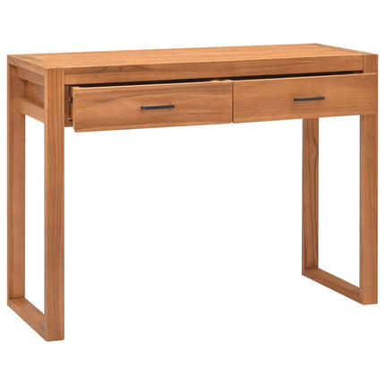 Skrivbord med 2 lådor 100x40x75 cm teak