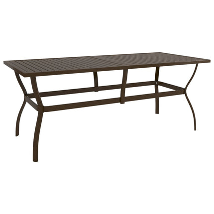 Trädgårdsbord brun 190x80x72 cm stål