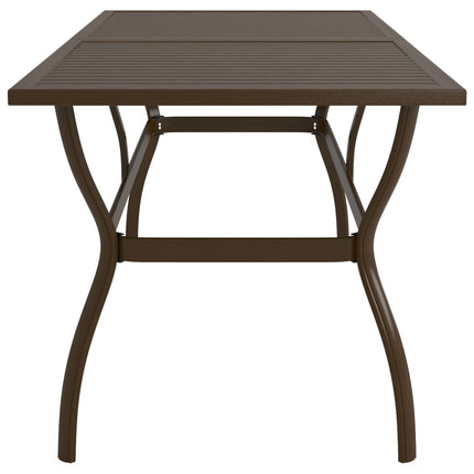 Trädgårdsbord brun 190x80x72 cm stål
