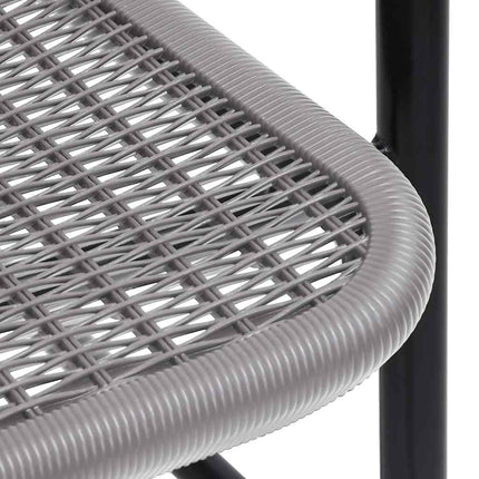Trädgårdsstolar 2 st svart plast rottingutseende stål 110 kg