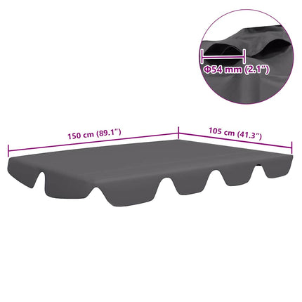 Reservtak för hammock antracit 150/130x105/70cm