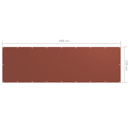 Balkongskärm terrakotta 120x400 cm oxfordtyg