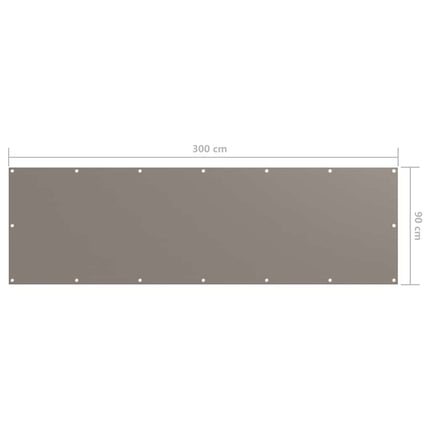 Balkongskärm taupe 90x300 cm oxfordtyg