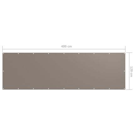 Balkongskärm taupe 120x400 cm oxfordtyg
