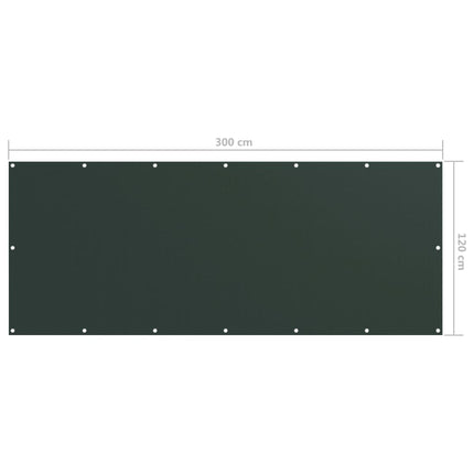 Balkongskärm mörkgrön 120x300 cm oxfordtyg
