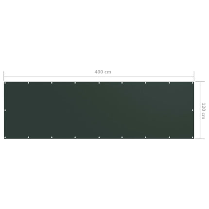 Balkongskärm mörkgrön 120x400 cm oxfordtyg