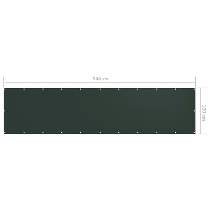 Balkongskärm mörkgrön 120x500 cm oxfordtyg