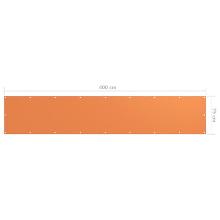 Balkongskärm orange 75x400 cm oxfordtyg