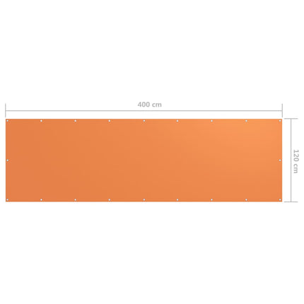 Balkongskärm orange 120x400 cm oxfordtyg