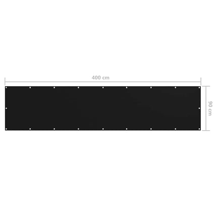 Balkongskärm svart 90x400 cm oxfordtyg