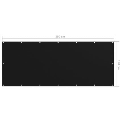 Balkongskärm svart 120x300 cm oxfordtyg