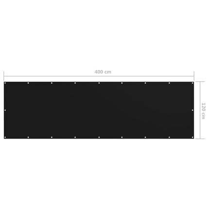 Balkongskärm svart 120x400 cm oxfordtyg