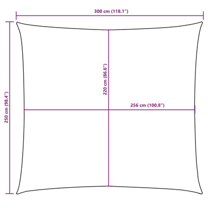 Solsegel oxfordtyg rektangulärt 2,5x3 m beige