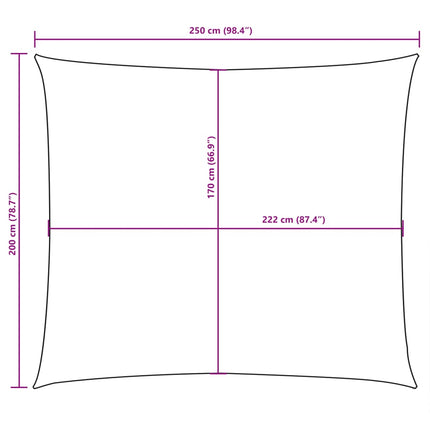 Solsegel oxfordtyg rektangulärt 2x2,5 m vit