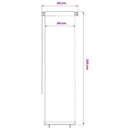 Rullgardin utomhus gräddvit 65(B)x230(H) cm HDPE