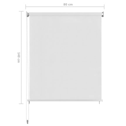 Rullgardin utomhus vit 85 (B) x 140 (H) cm HDPE