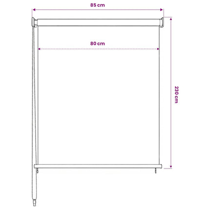 Rullgardin utomhus vit 85 (B) x 230 (H) cm HDPE
