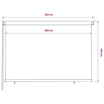 Rullgardin utomhus 225 (B) x 140 (H) cm terrakotta HDPE