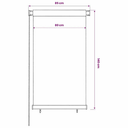 Rullgardin utomhus 85 (B) x 140 (H) cm mörkgrön HDPE