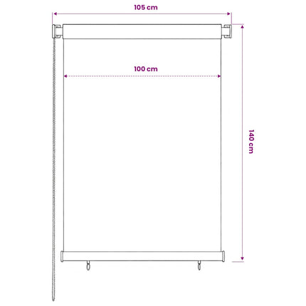 Rullgardin utomhus 105 (B) x 140 (H) cm mörkgrön HDPE