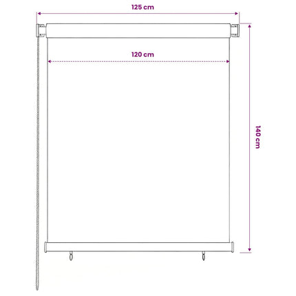 Rullgardin utomhus 125 (B) x 140 (H) cm mörkgrön HDPE