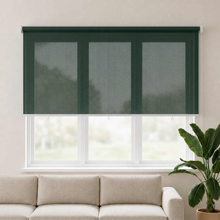Rullgardin utomhus 205 (B) x 140 (H) cm mörkgrön HDPE