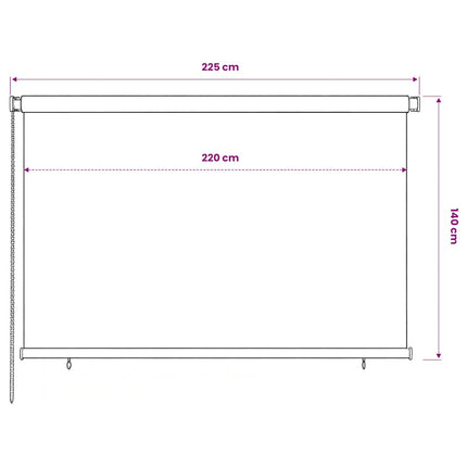 Rullgardin utomhus 225 (B) x 140 (H) cm mörkgrön HDPE
