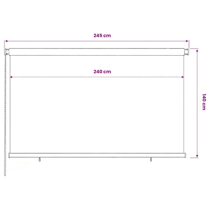 Rullgardin utomhus 245 (B) x 140 (H) cm mörkgrön HDPE