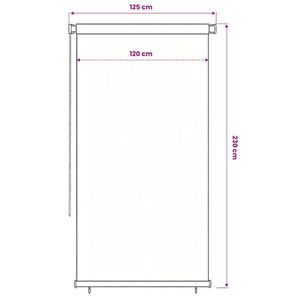 Rullgardin utomhus 125 (B) x 230 (H) cm mörkgrön HDPE