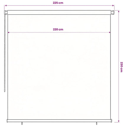 Rullgardin utomhus 225 (B) x 230 (H) cm mörkgrön HDPE