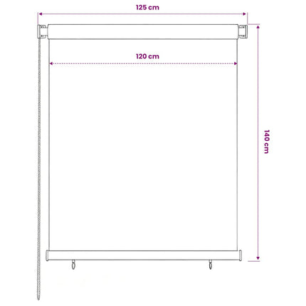 Rullgardin utomhus 125 (B) x 140 (H) cm blå HDPE