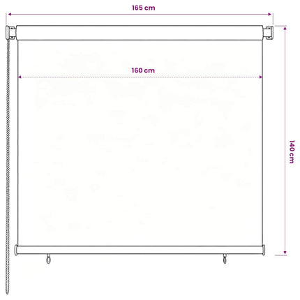 Rullgardin utomhus 165 (B) x 140 (H) cm blå HDPE