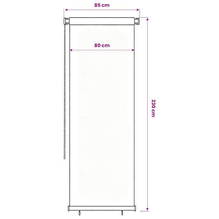 Rullgardin utomhus 85 (B) x 230 (H) cm blå HDPE