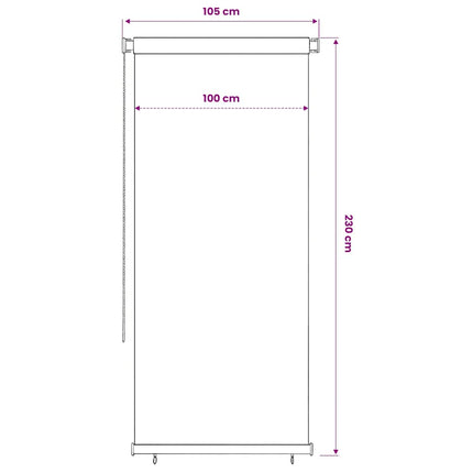 Rullgardin utomhus 105 (B) x 230 (H) cm blå HDPE