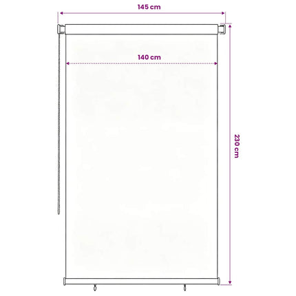 Rullgardin utomhus 145 (B) x 230 (H) cm blå HDPE