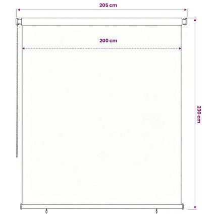 Rullgardin utomhus 225 (B) x 230 (H) cm blå HDPE