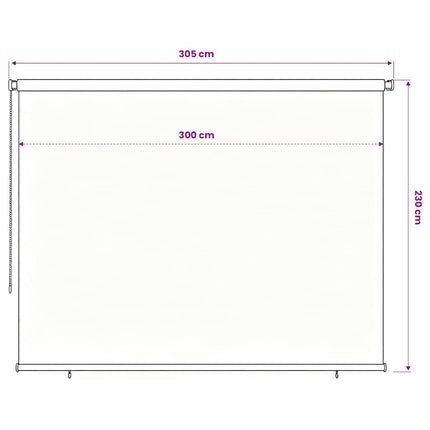 Rullgardin utomhus 305 (B) x 230 (H) cm blå HDPE