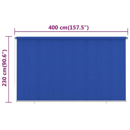 Rullgardin utomhus 405 (B) x 230 (H) cm blå HDPE