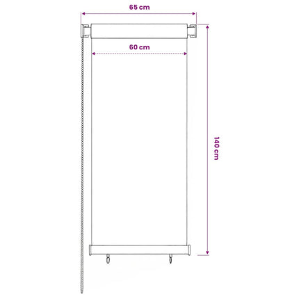Rullgardin utomhus 65 (B) x 140 (H) cm svart