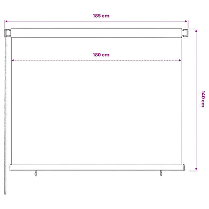 Rullgardin utomhus 185 (B) x 140 (H) cm svart