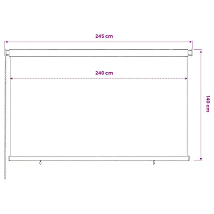 Rullgardin utomhus 245 (B) x 140 (H) cm svart