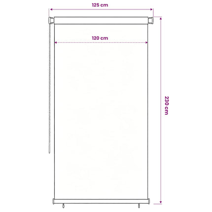 Rullgardin utomhus 125 (B) x 230 (H) cm svart