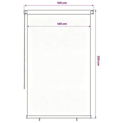 Rullgardin utomhus 145 (B) x 230 (H) cm svart