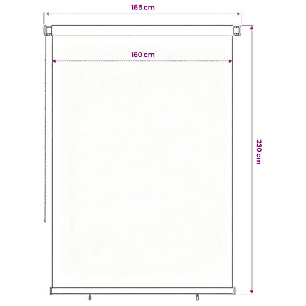 Rullgardin utomhus 165 (B) x 230 (H) cm svart