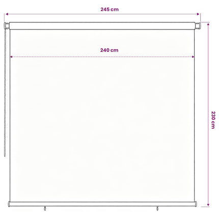 Rullgardin utomhus 185 (B) x 230 (H) cm svart