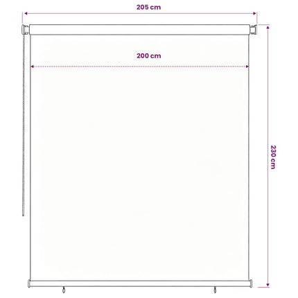 Rullgardin utomhus 205 (B) x 230 (H) cm svart